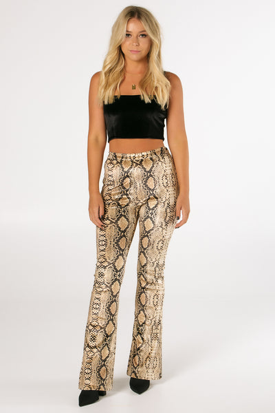 The Sunset Snakeskin Flare Pants