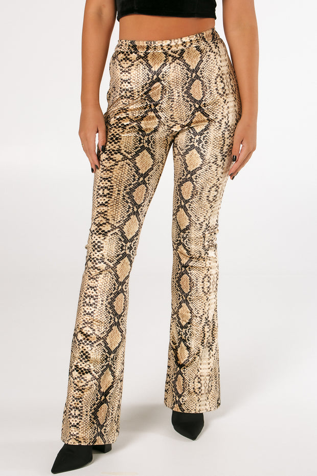 The Sunset Snakeskin Flare Pants