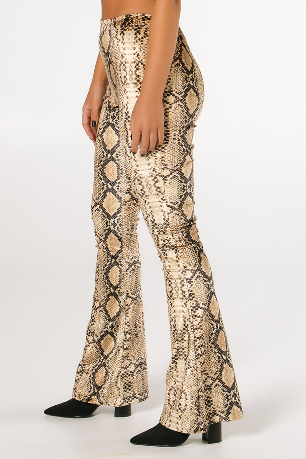 The Sunset Snakeskin Flare Pants