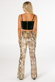 The Sunset Snakeskin Flare Pants