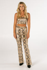 The Sunset Snakeskin Flare Pants