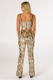 The Sunset Snakeskin Flare Pants