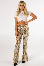 The Sunset Snakeskin Flare Pants