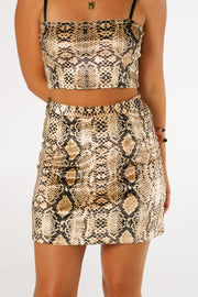 The Sunset Snakeskin Mini Skirt