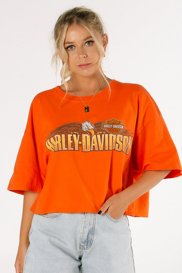 Harley Davidson Savannah Orange Crop Tee