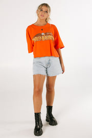 Harley Davidson Savannah Orange Crop Tee