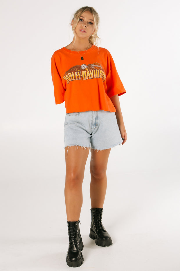 Harley Davidson Savannah Orange Crop Tee