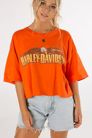 Harley Davidson Savannah Orange Crop Tee