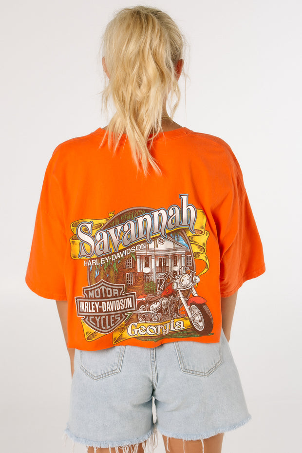 Harley Davidson Savannah Orange Crop Tee