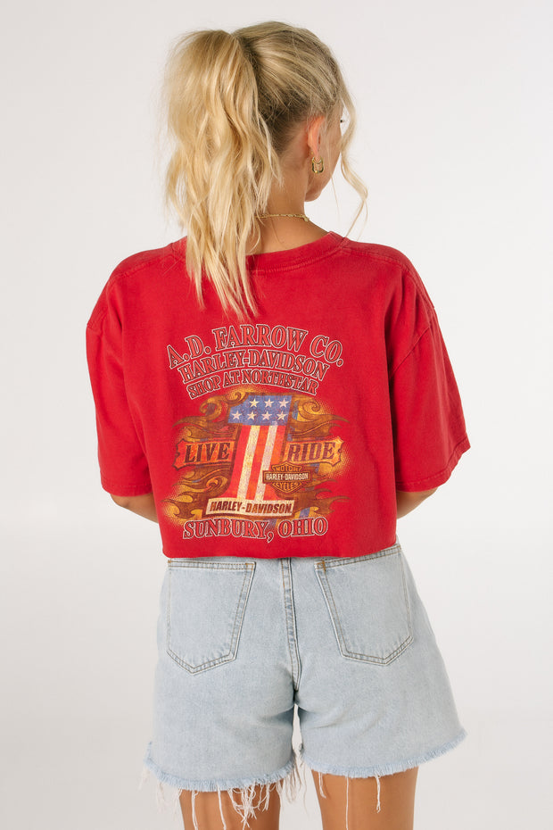 Harley Davidson Sunbury Red Crop Tee